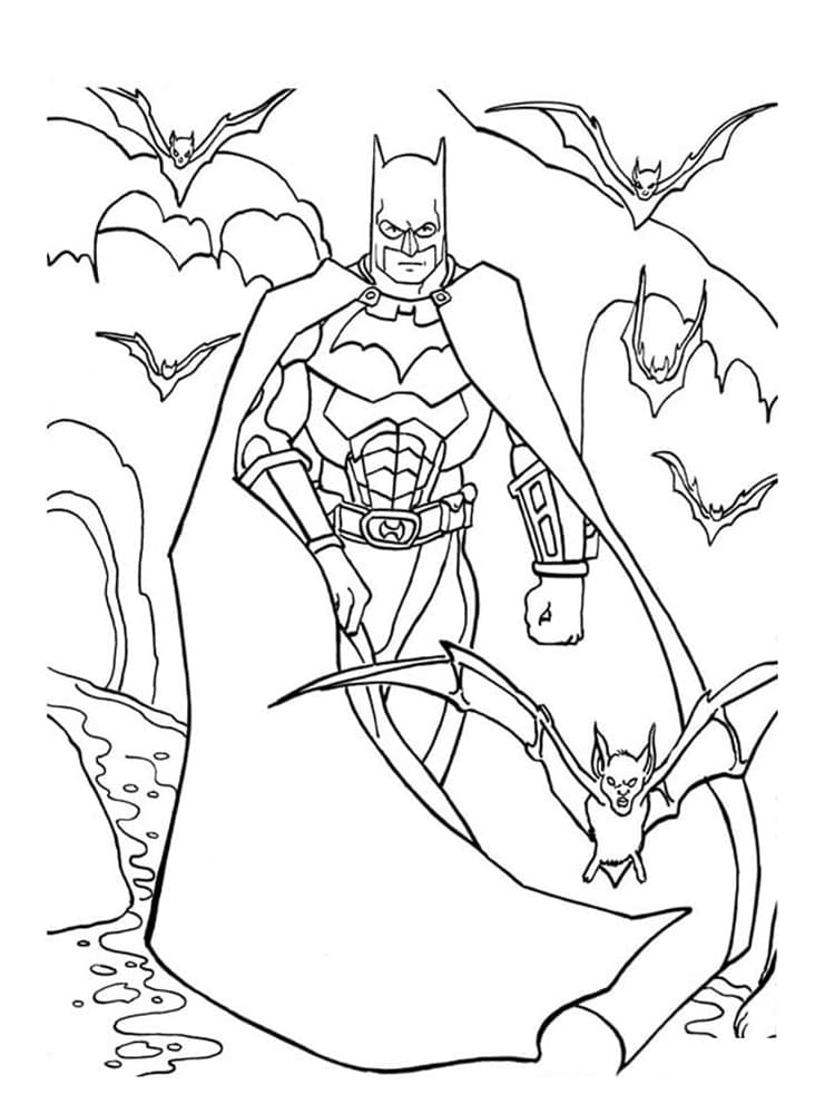 박쥐와 배트맨 coloring page