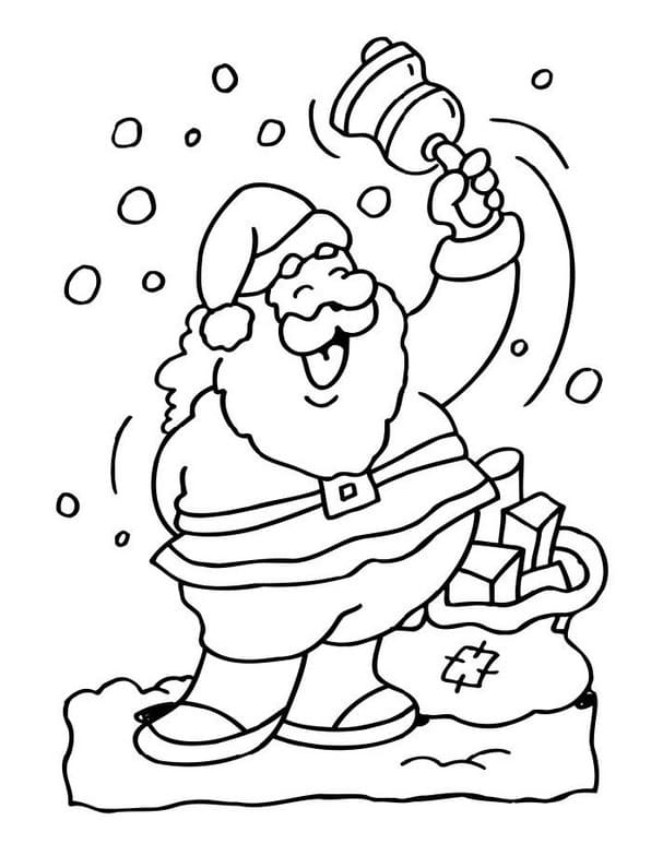 벨을 든 산타클로스 coloring page
