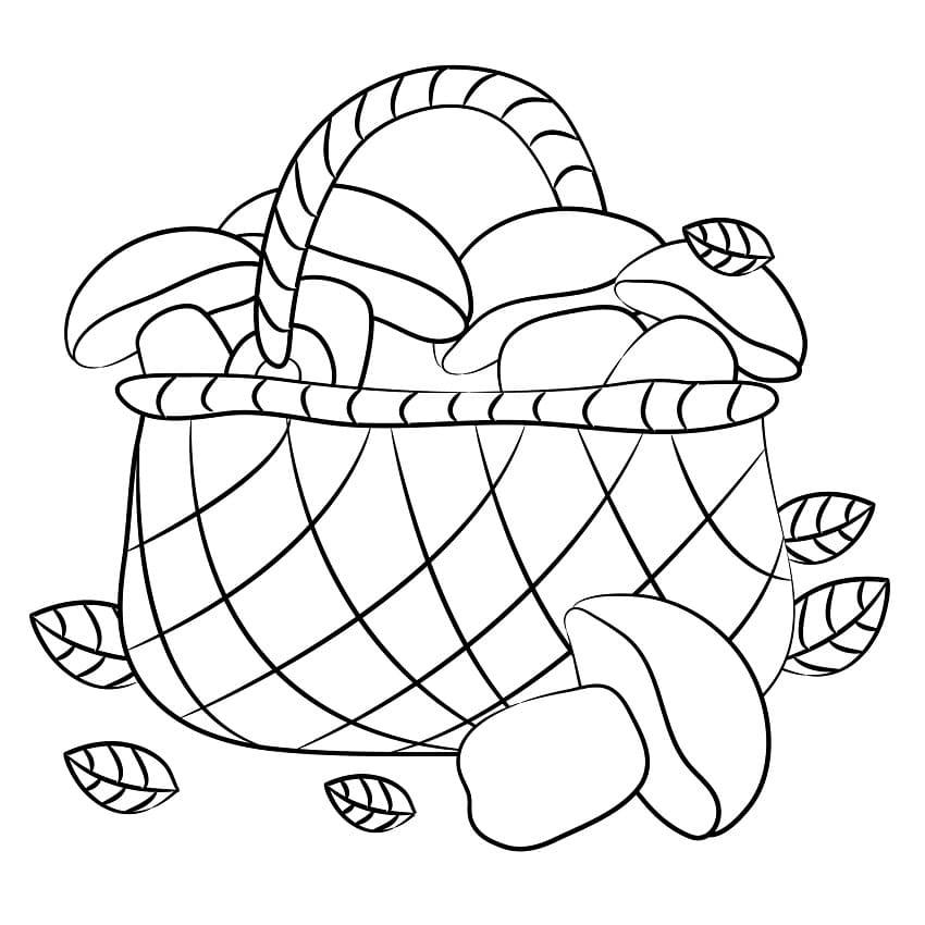 버섯 바구니 coloring page