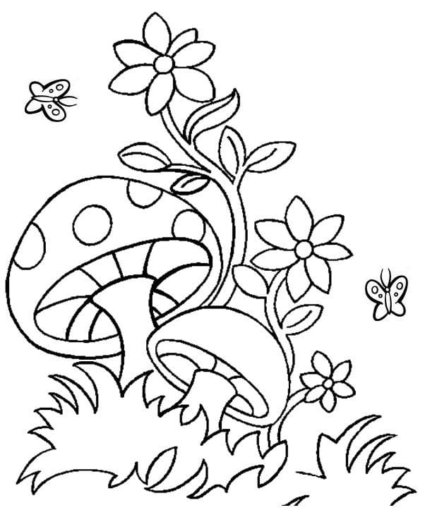 버섯 무료 인쇄 가능 coloring page