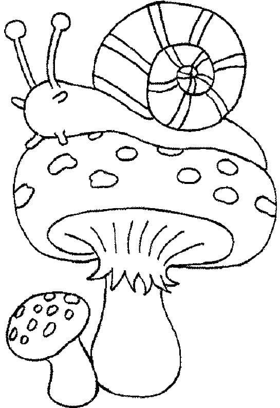 버섯과 달팽이 coloring page