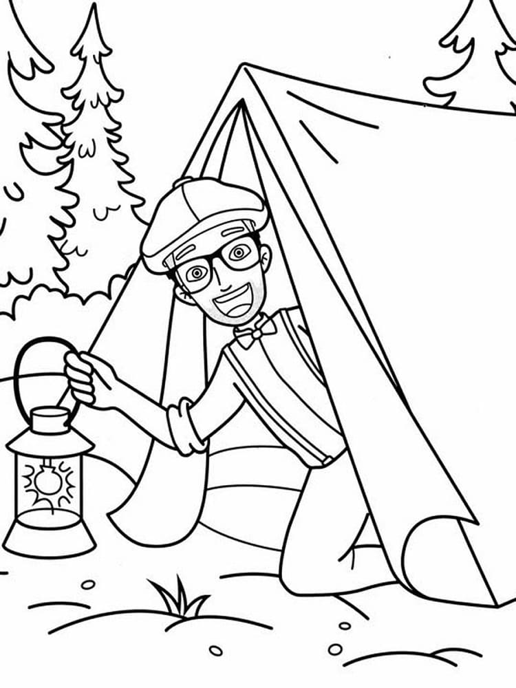 블리피 캠핑 coloring page
