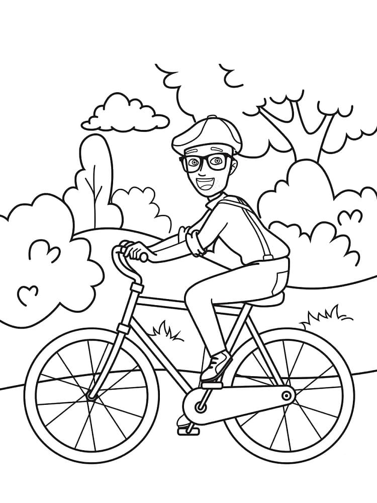블리피와 그의 자전거 coloring page