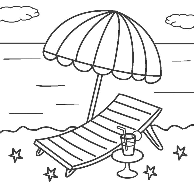 비치 체어 coloring page