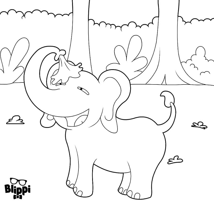 Blippi의 코끼리 coloring page