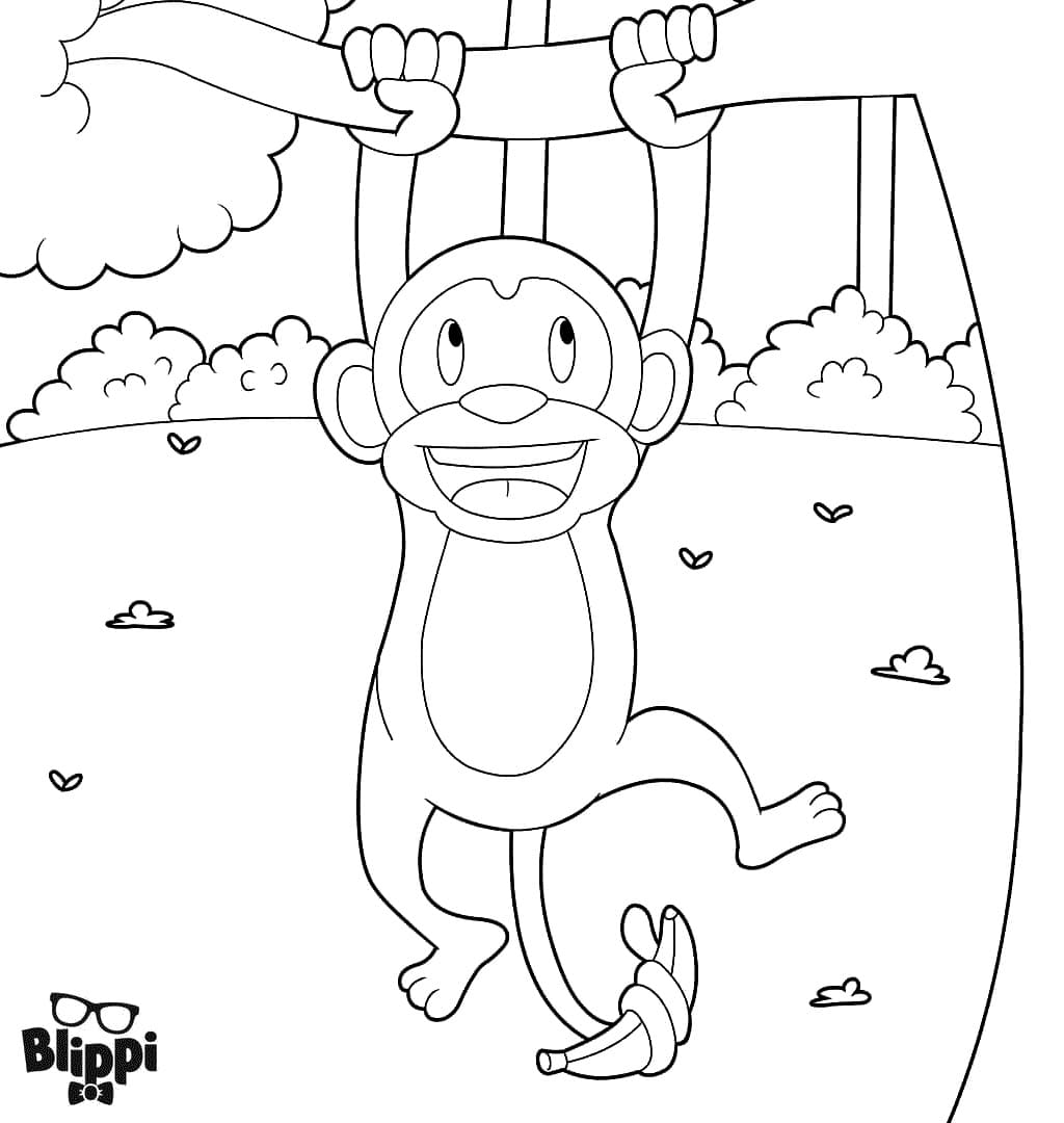 Blippi의 원숭이 coloring page