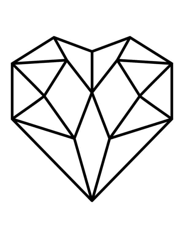 다이아몬드 하트 coloring page
