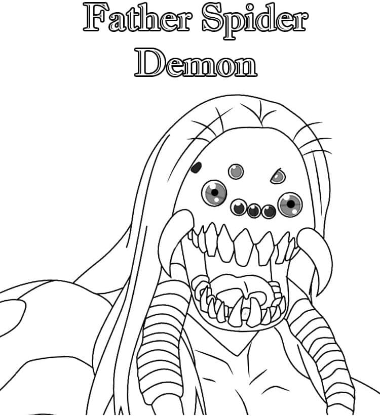 Demon Slayer의 아버지 거미 악마 coloring page