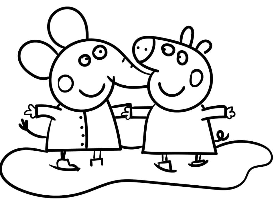 에밀리 코끼리와 페파 피그 coloring page