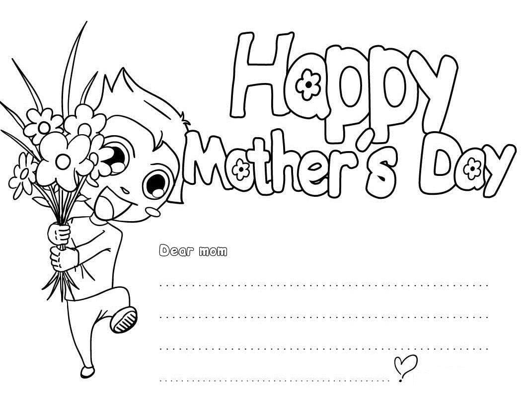 어머니의 날 카드 coloring page