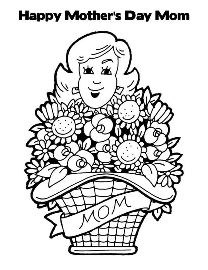 어머니의 날 꽃 coloring page