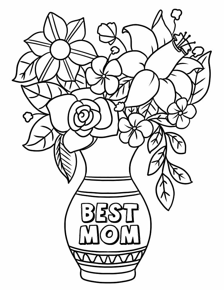 엄마를 위한 꽃 coloring page