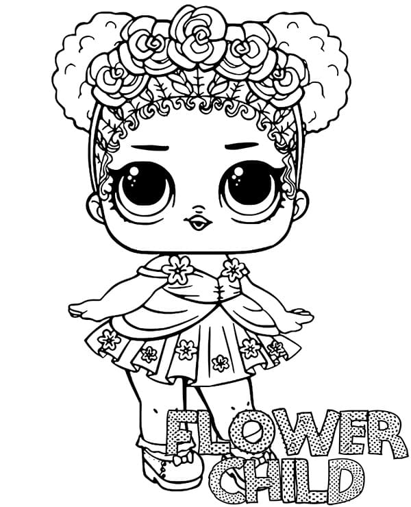 Flower Child LOL coloring page