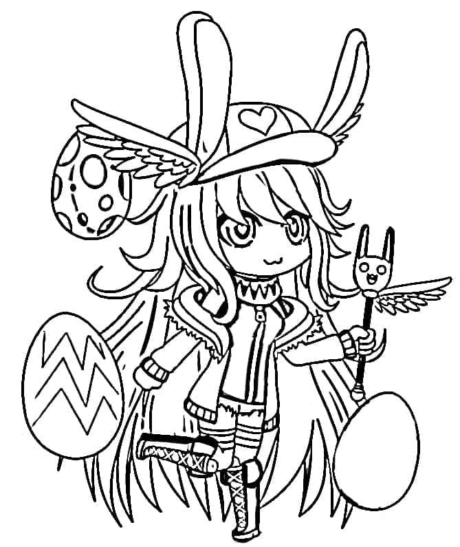 Gacha Life의 부활절 소녀 coloring page