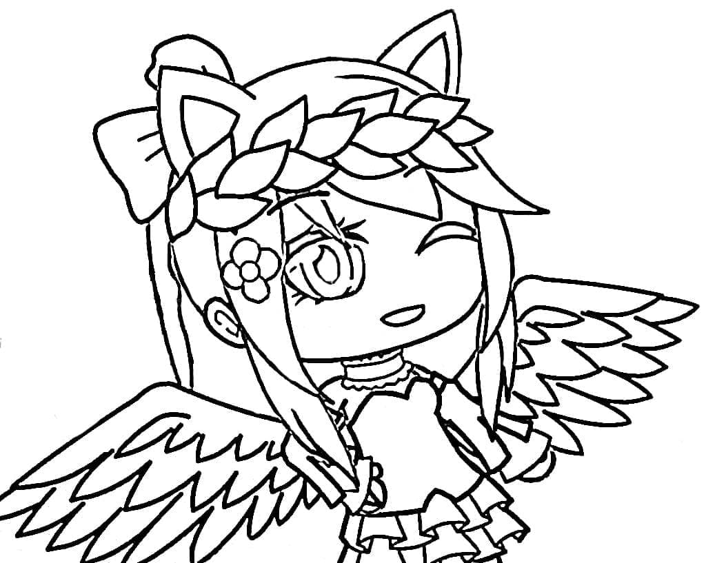 Gacha Life의 행복한 소녀 coloring page