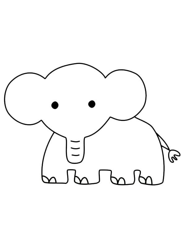 간단한 코끼리 coloring page