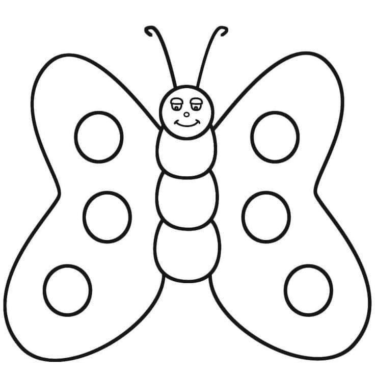 간단한 나비 coloring page