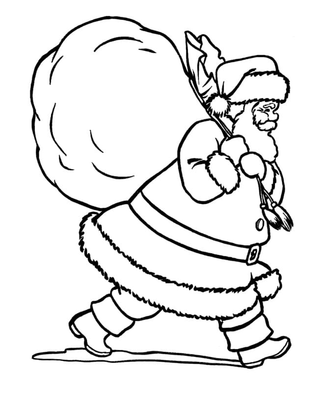 그의 자루와 산타 클로스 coloring page