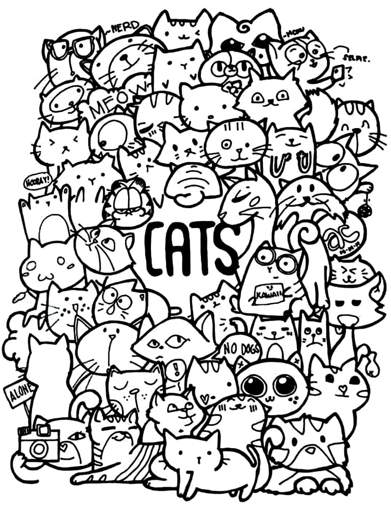 고양이 미학 coloring page