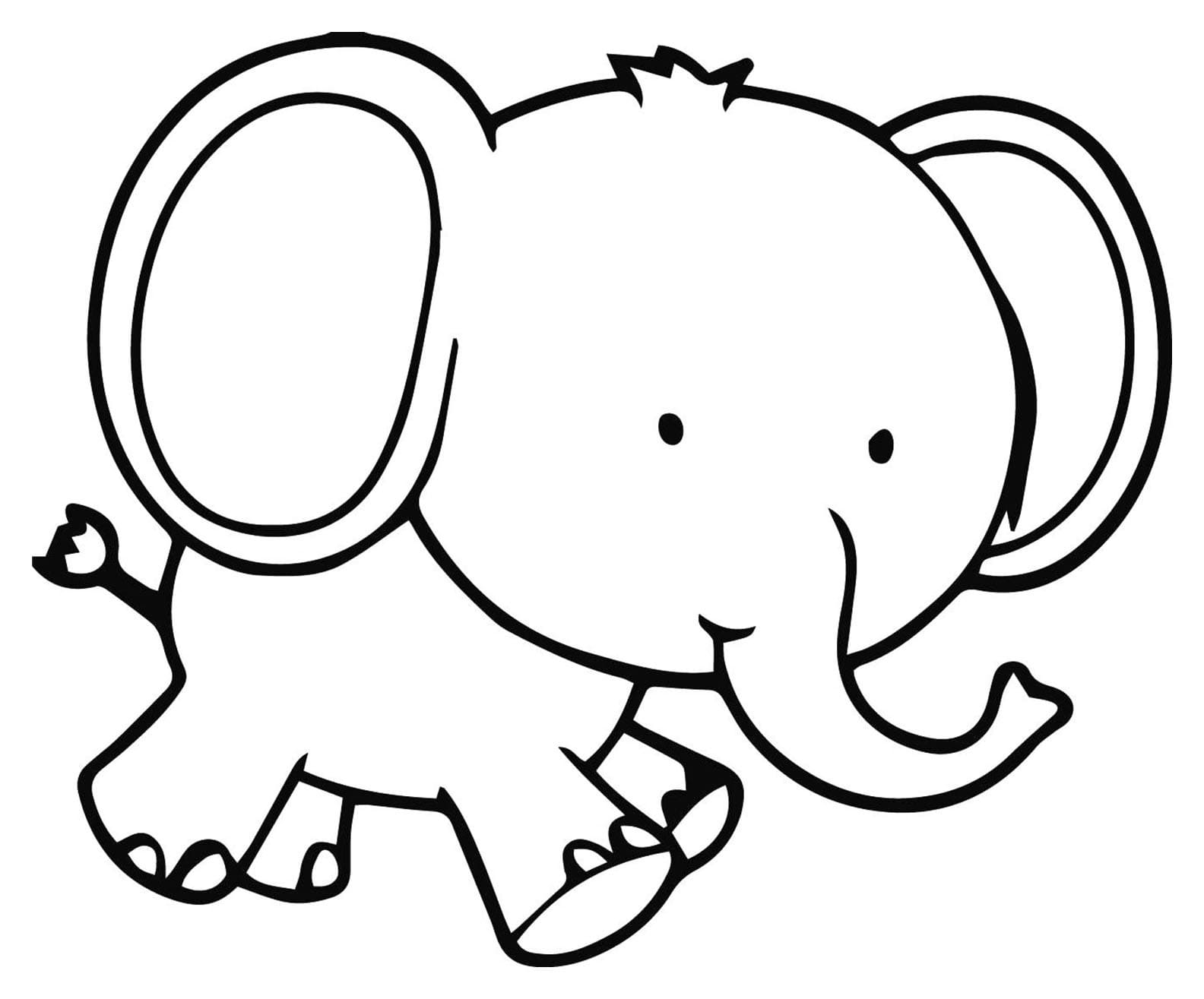 귀여운 아기 코끼리 인쇄 가능 coloring page