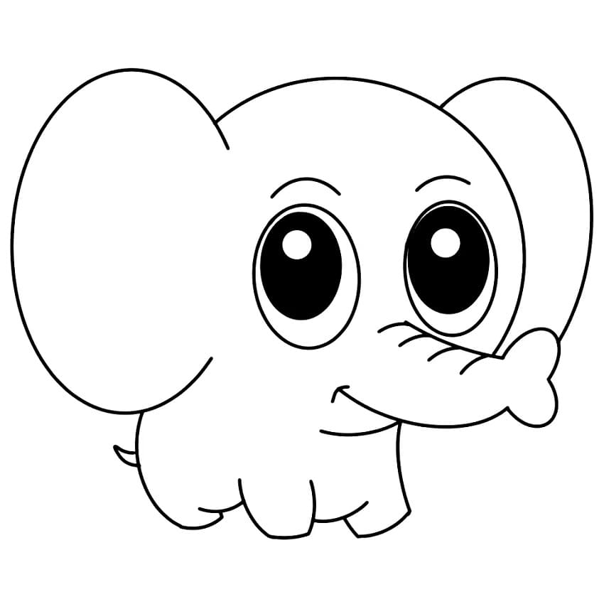 귀여운 아기 코끼리 coloring page