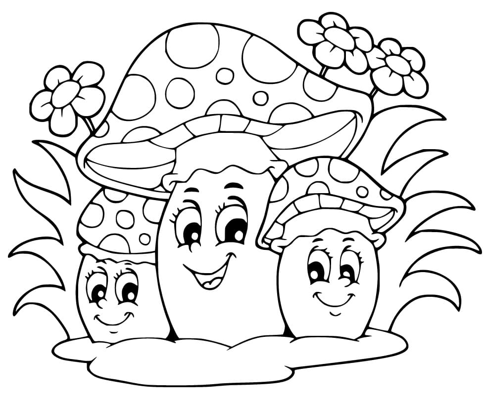 귀여운 버섯 coloring page