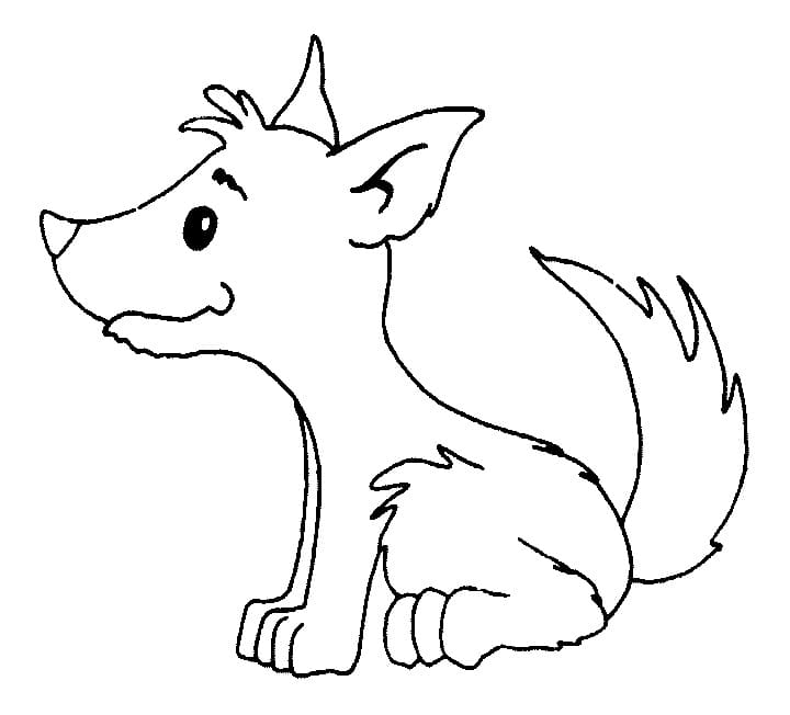 귀여운 작은 늑대 coloring page