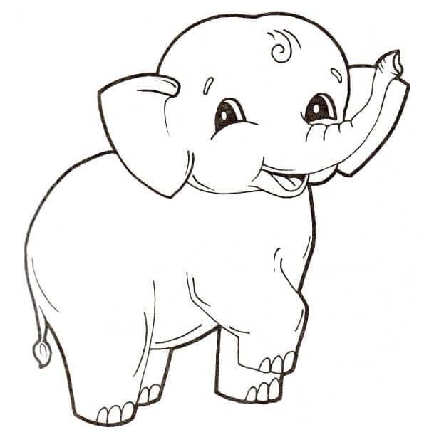 귀여운 코끼리 인쇄 가능 coloring page