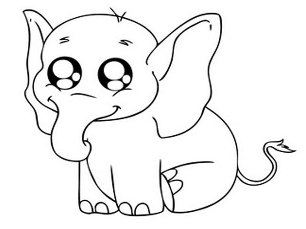 귀여운 코끼리 무료 인쇄 가능 coloring page