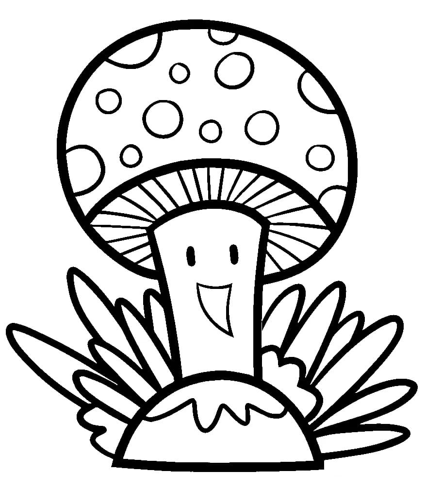 귀여운 만화 버섯 coloring page