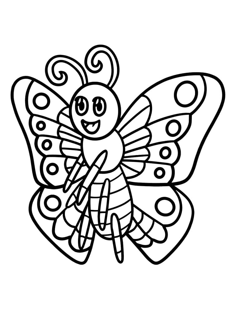 귀여운 만화 나비 coloring page