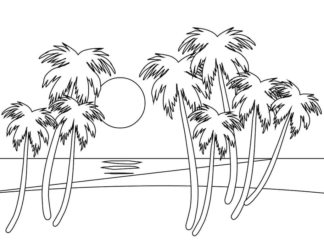 해변 장면 coloring page