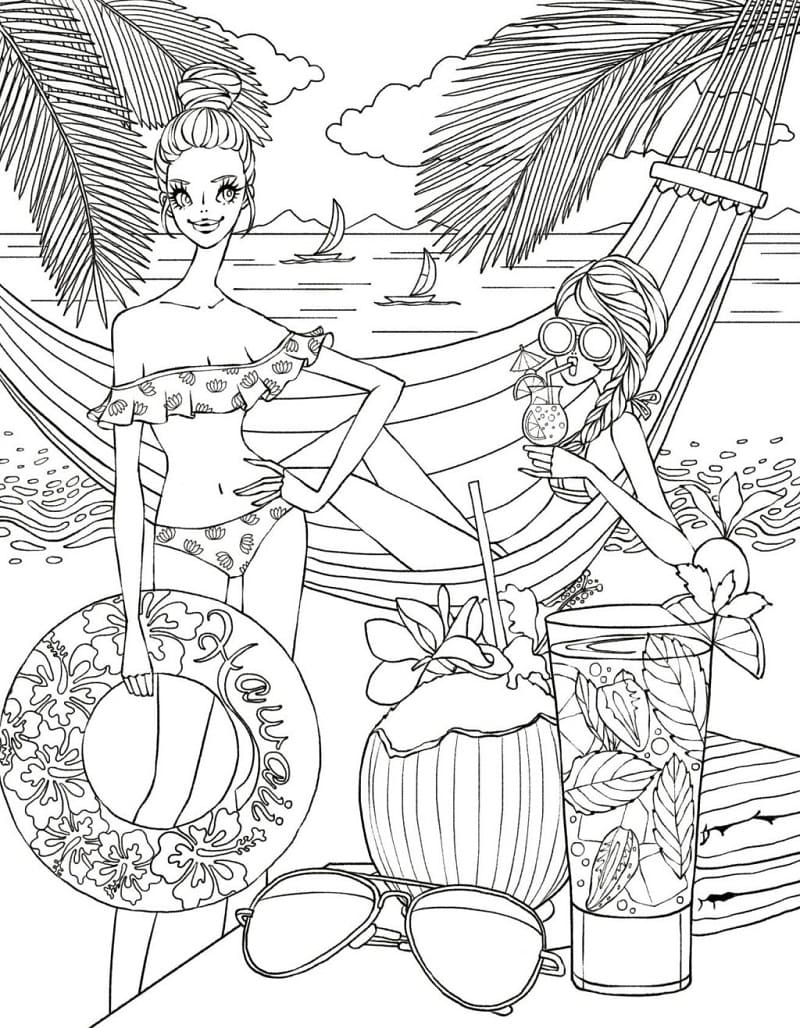 해변의 여인들 coloring page