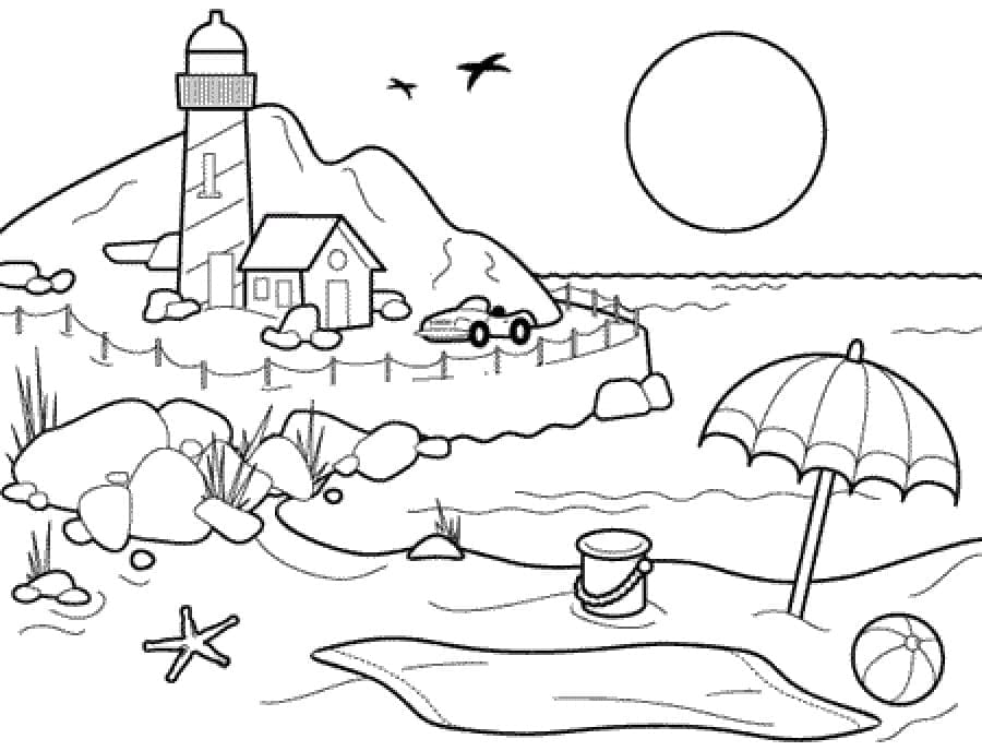 해변과 등대 coloring page