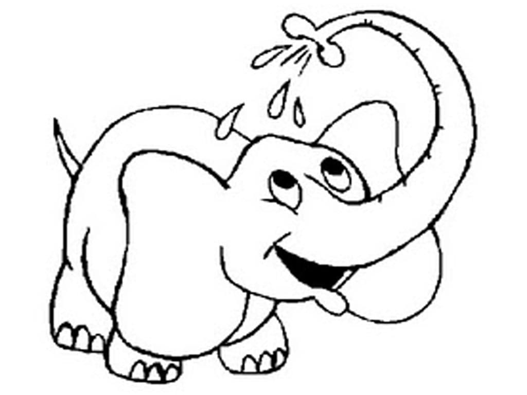 행복한 아기 코끼리 coloring page