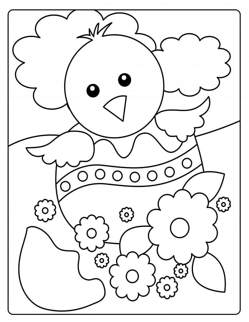 행복한 부활절 병아리 coloring page