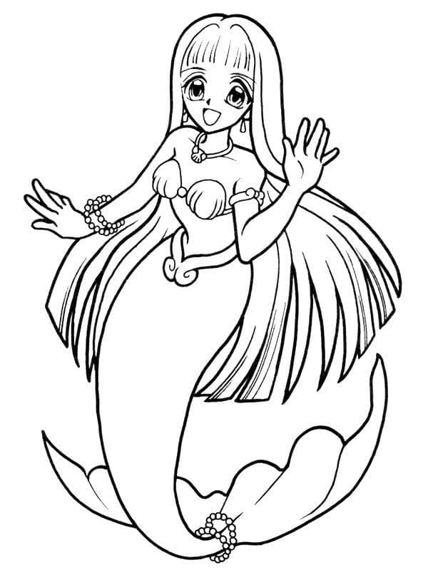 행복한 인어 coloring page