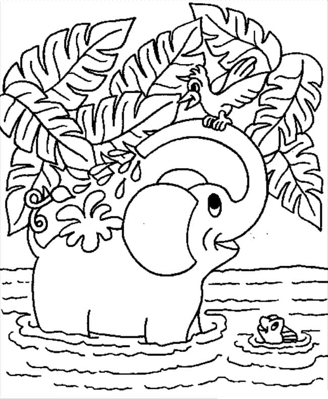 행복한 코끼리 coloring page