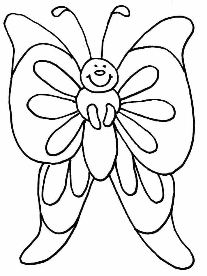 행복한 나비 인쇄 가능 coloring page