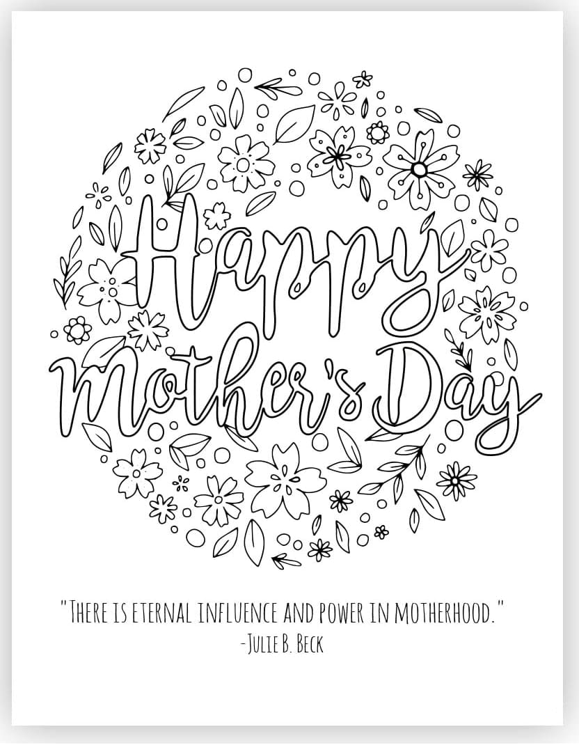 해피 어머니의 날 인쇄 가능 coloring page