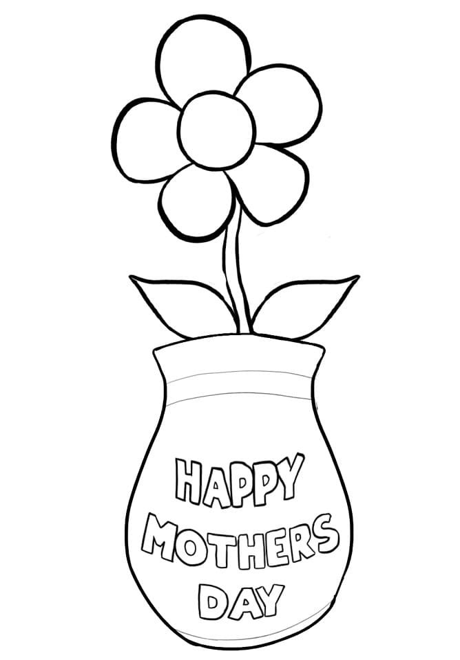 해피 어머니의 날 꽃 coloring page