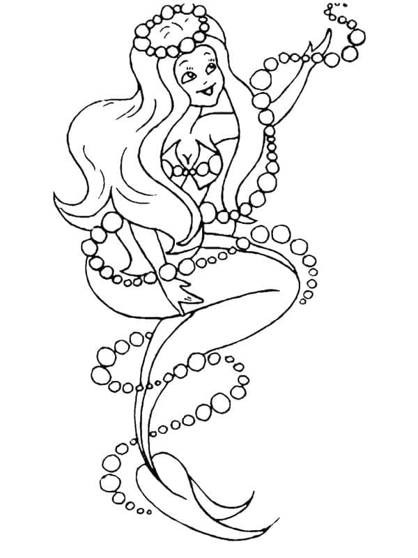 해피 인어 인쇄 가능 coloring page