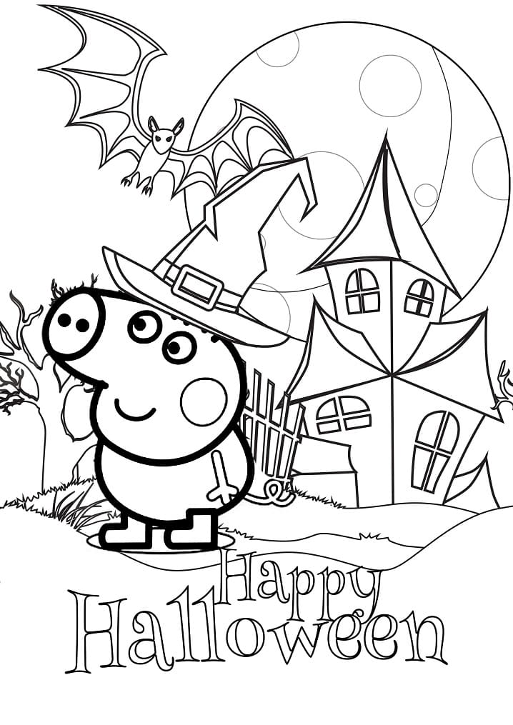 할로윈 Peppa 돼지 coloring page