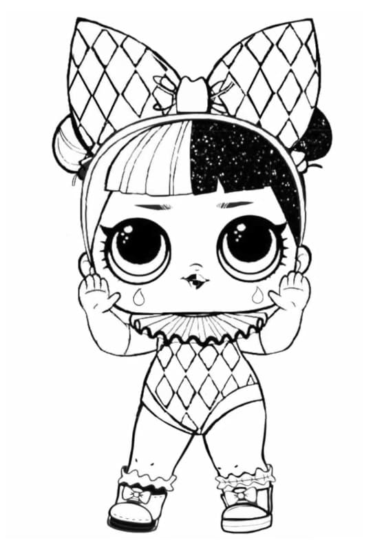 Harlequin Girl LOL coloring page
