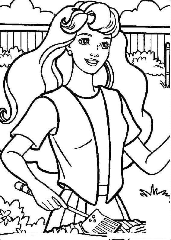 화려한 바비 coloring page