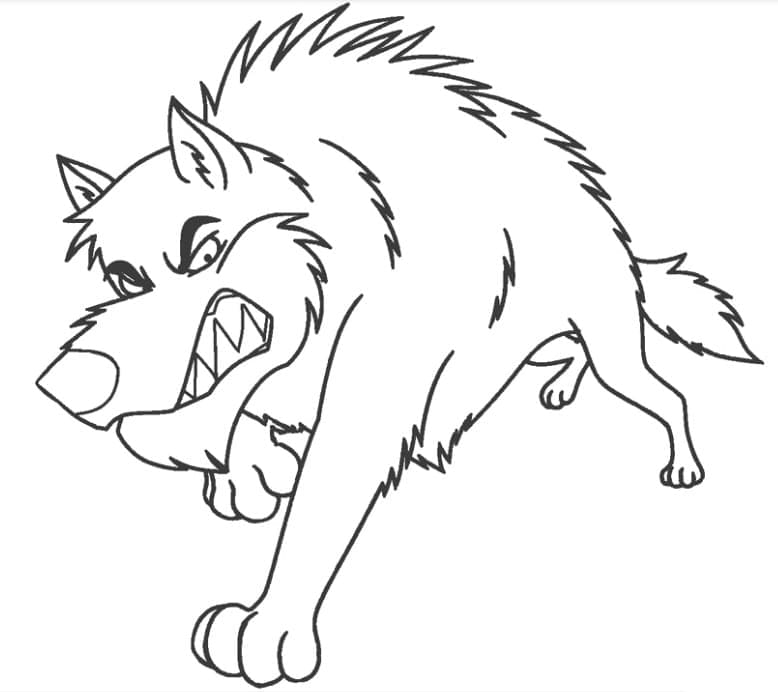 화난 늑대 coloring page