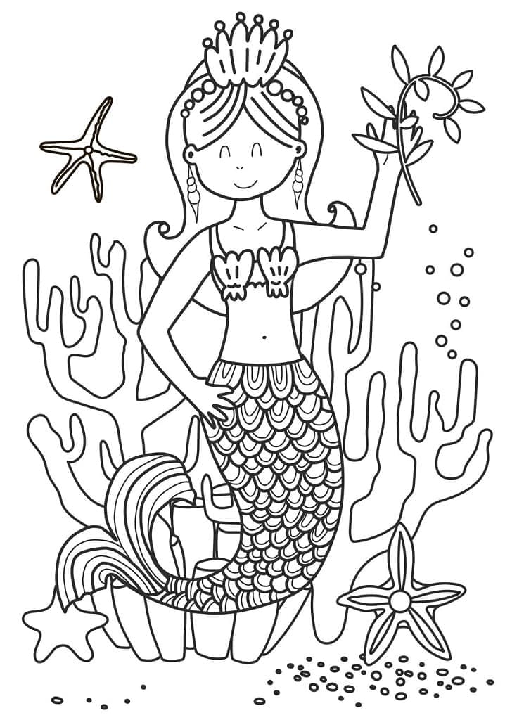 인어 여왕 coloring page