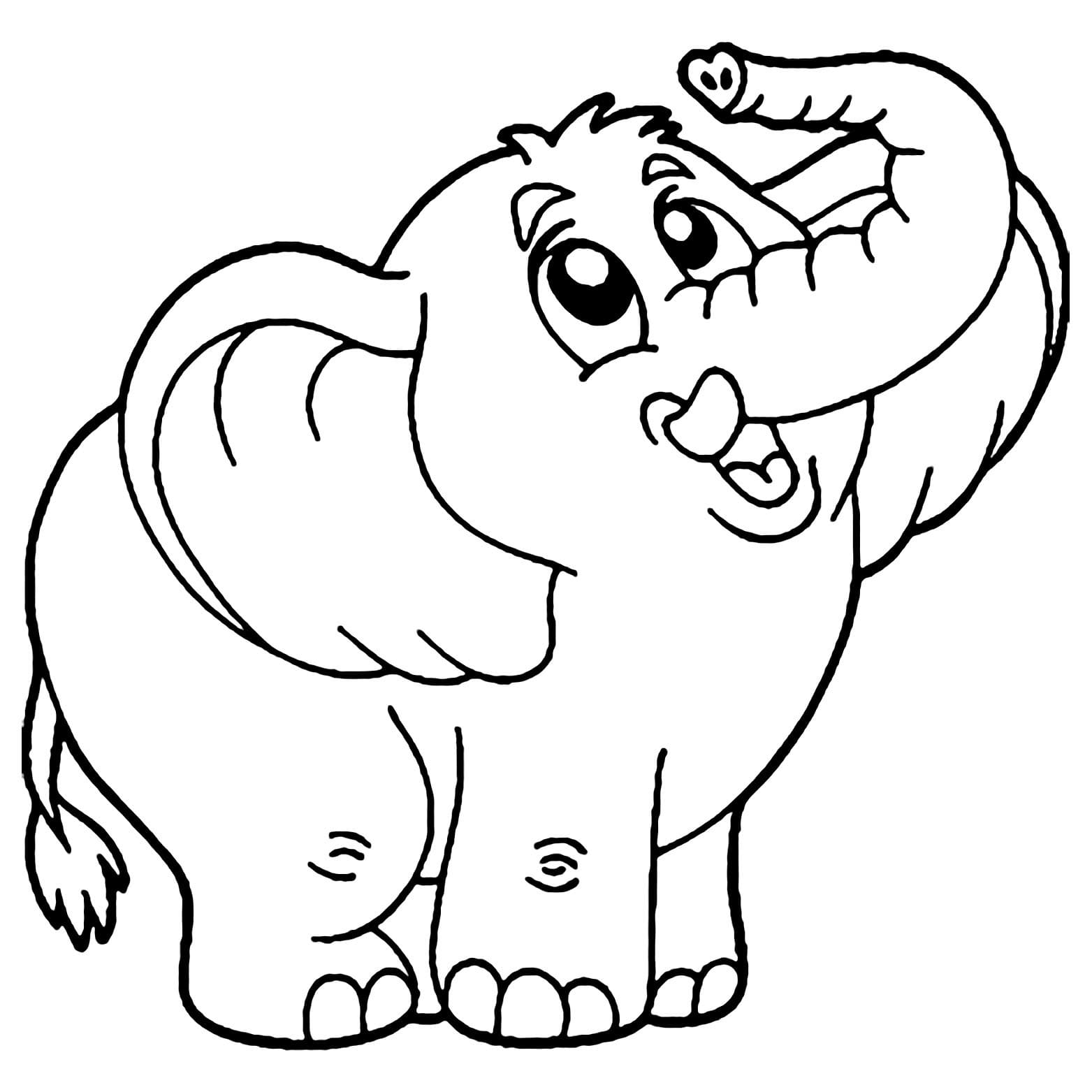 인쇄 가능한 귀여운 아기 코끼리 coloring page