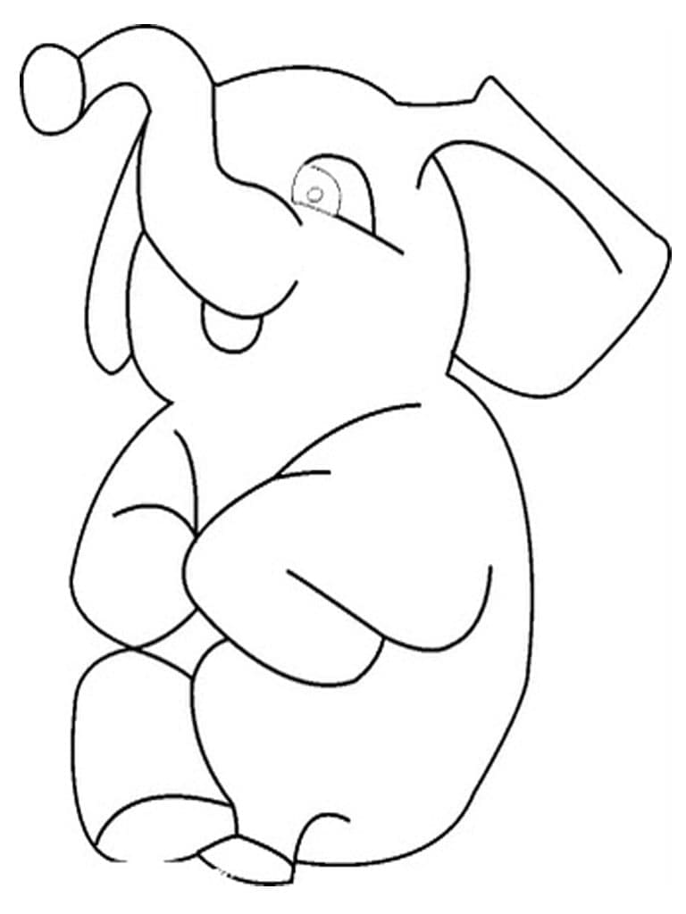 인쇄 가능한 귀여운 코끼리 coloring page