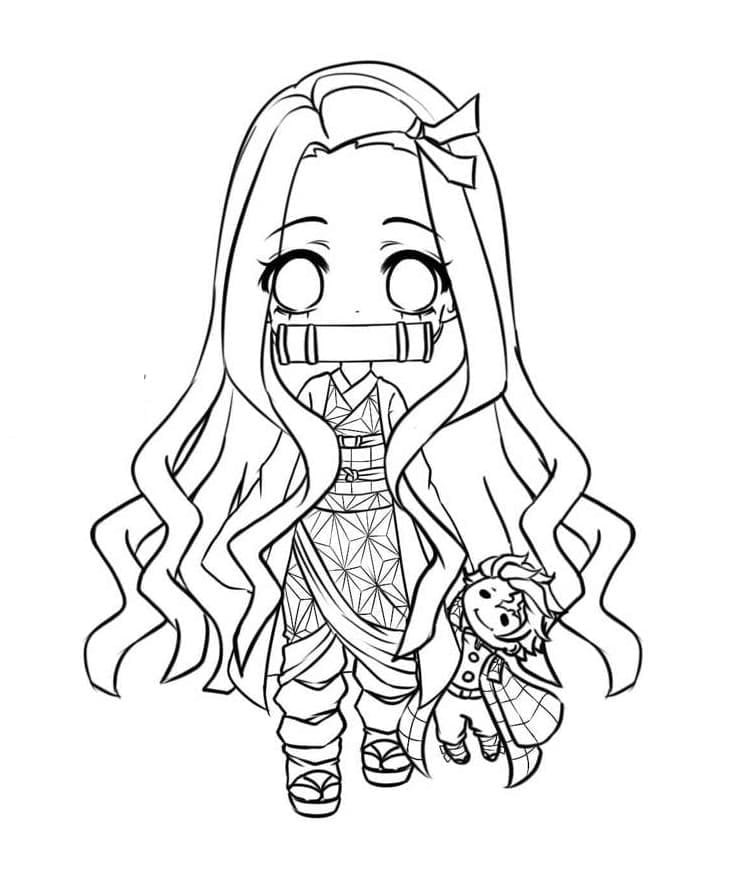 인쇄 가능한 귀여운 네즈코 coloring page